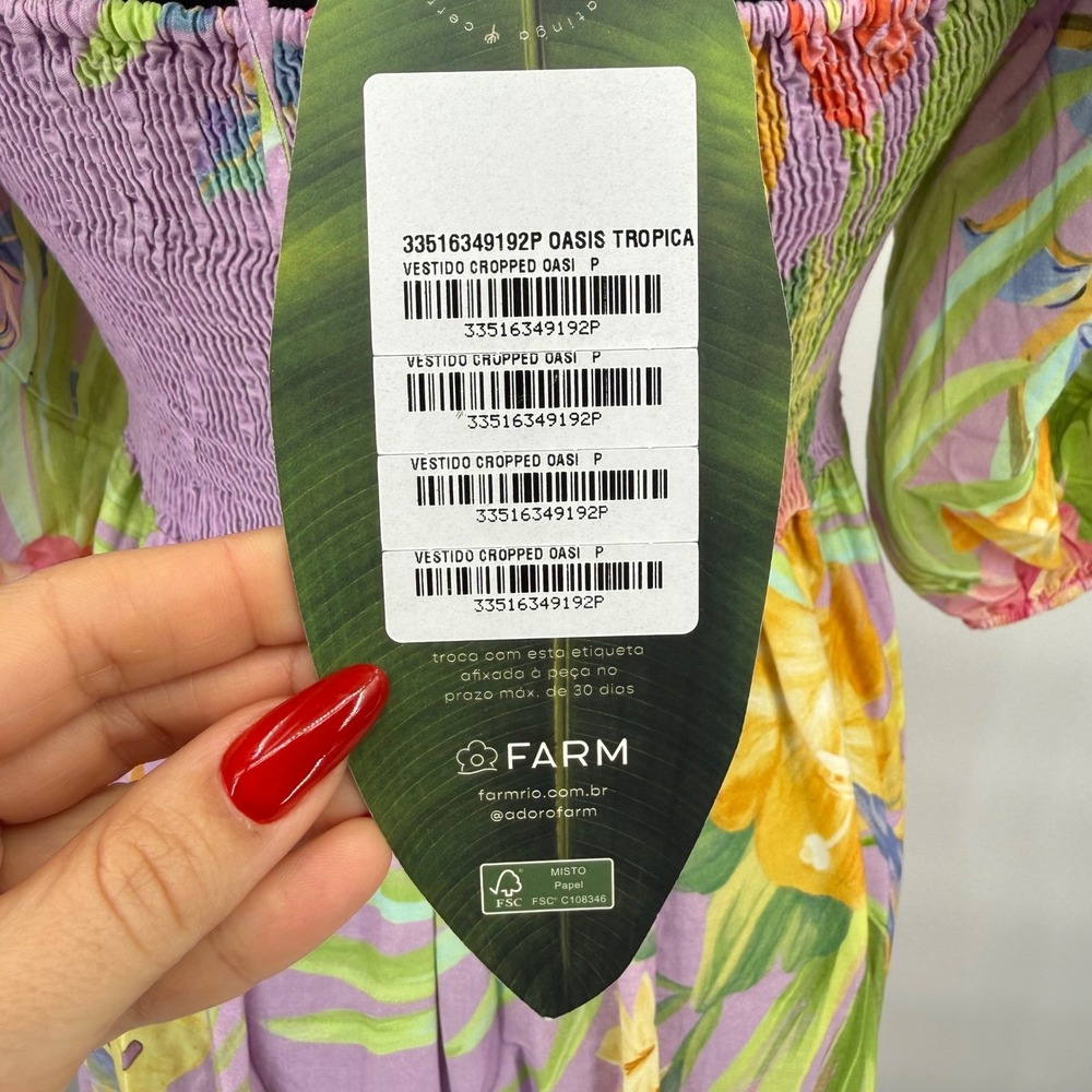 Farm Rio Oasis Tropical  Lilac Purple Parrot Floral Maxi Dress Women's Small - Picture 11 of 14